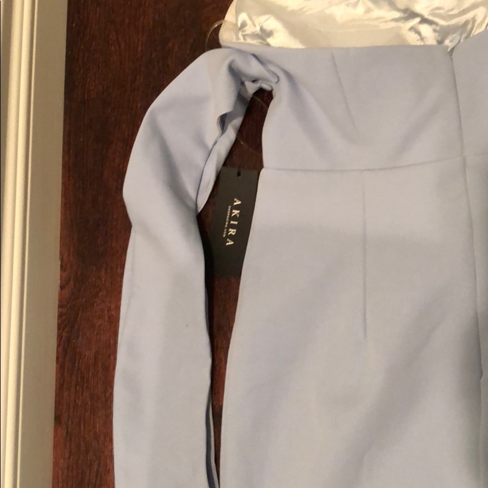 NEW Akira Dusty Blue One Shoulder Midiw/Slit Dress - Picture 8 of 8